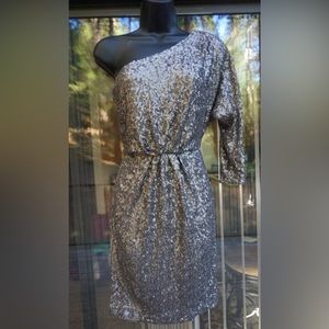 Trina Turk Silver Sequin Dress